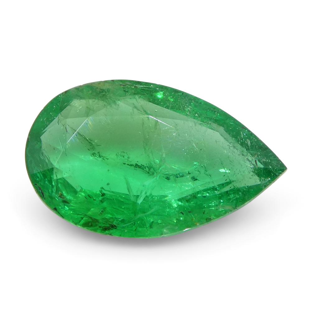 1.02ct Pear Shape Green Emerald from Zambia For Sale 13
