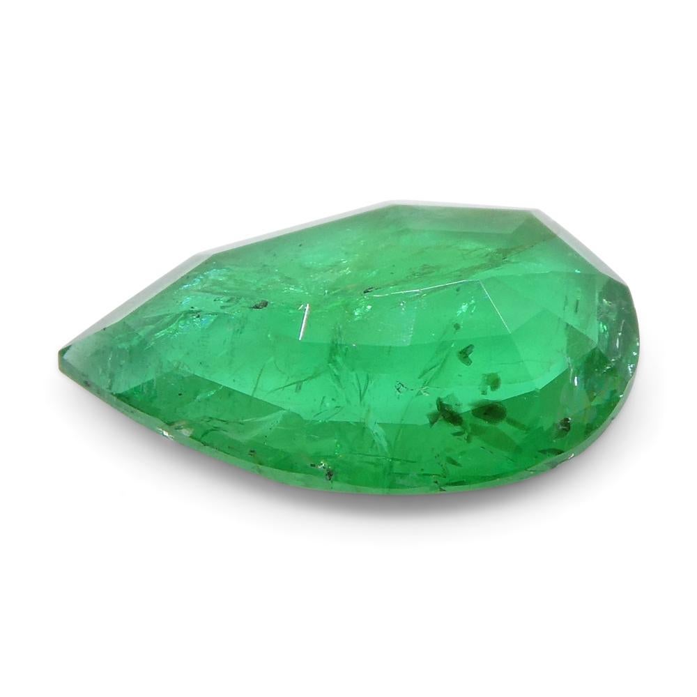 1.02ct Pear Shape Green Emerald from Zambia For Sale 14
