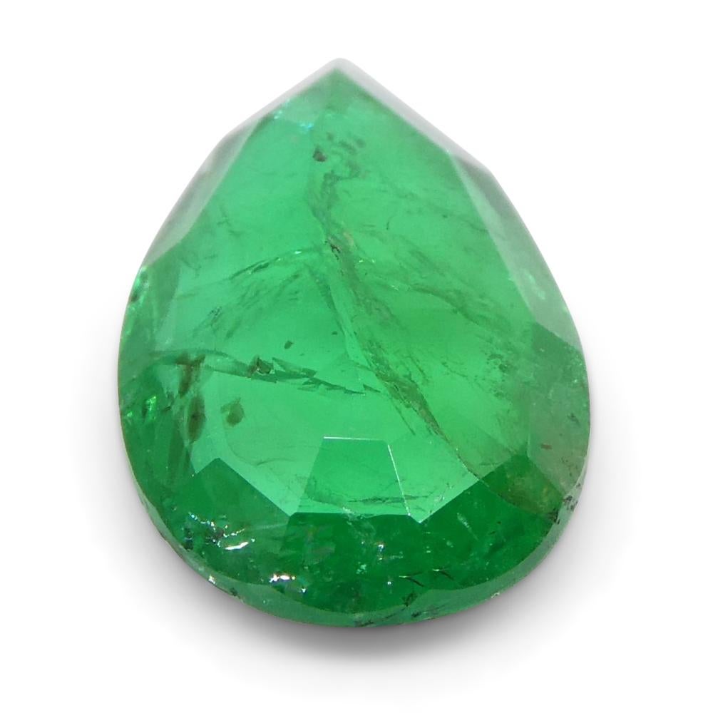 1.02ct Pear Shape Green Emerald from Zambia For Sale 15