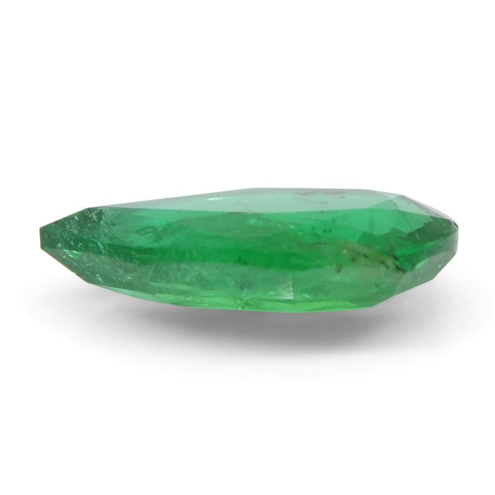 1.02ct Pear Shape Green Emerald from Zambia For Sale 2