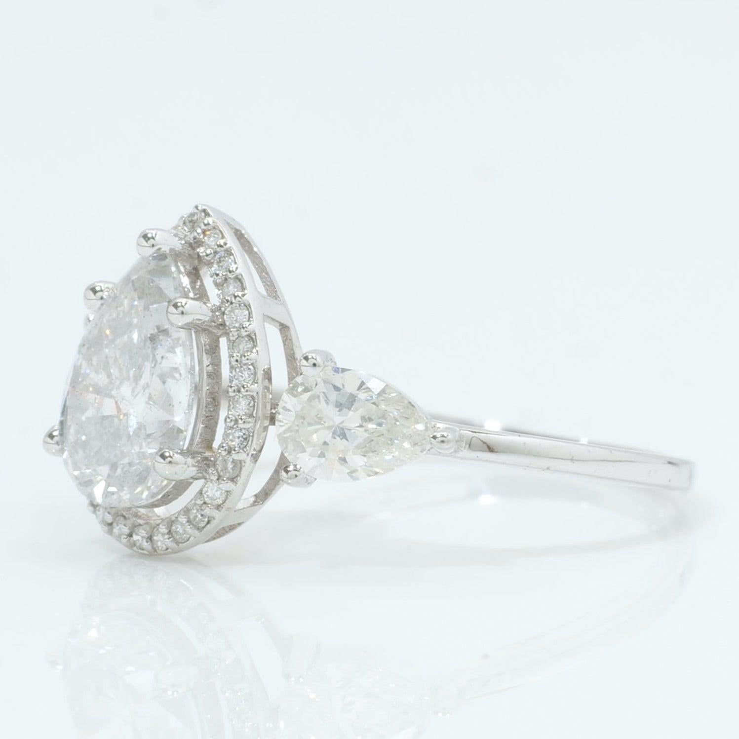 1,02ct Pear Solitaire Ring mit natürlichen Diamanten in 14k massivem Gold (zertifiziert) Damen im Angebot