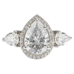 1,02ct Pear Solitaire Ring mit natürlichen Diamanten in 14k massivem Gold (zertifiziert)