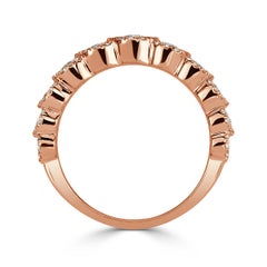 Bague en or rose 18k avec un diamant rond de 1,02ct à taille brillante