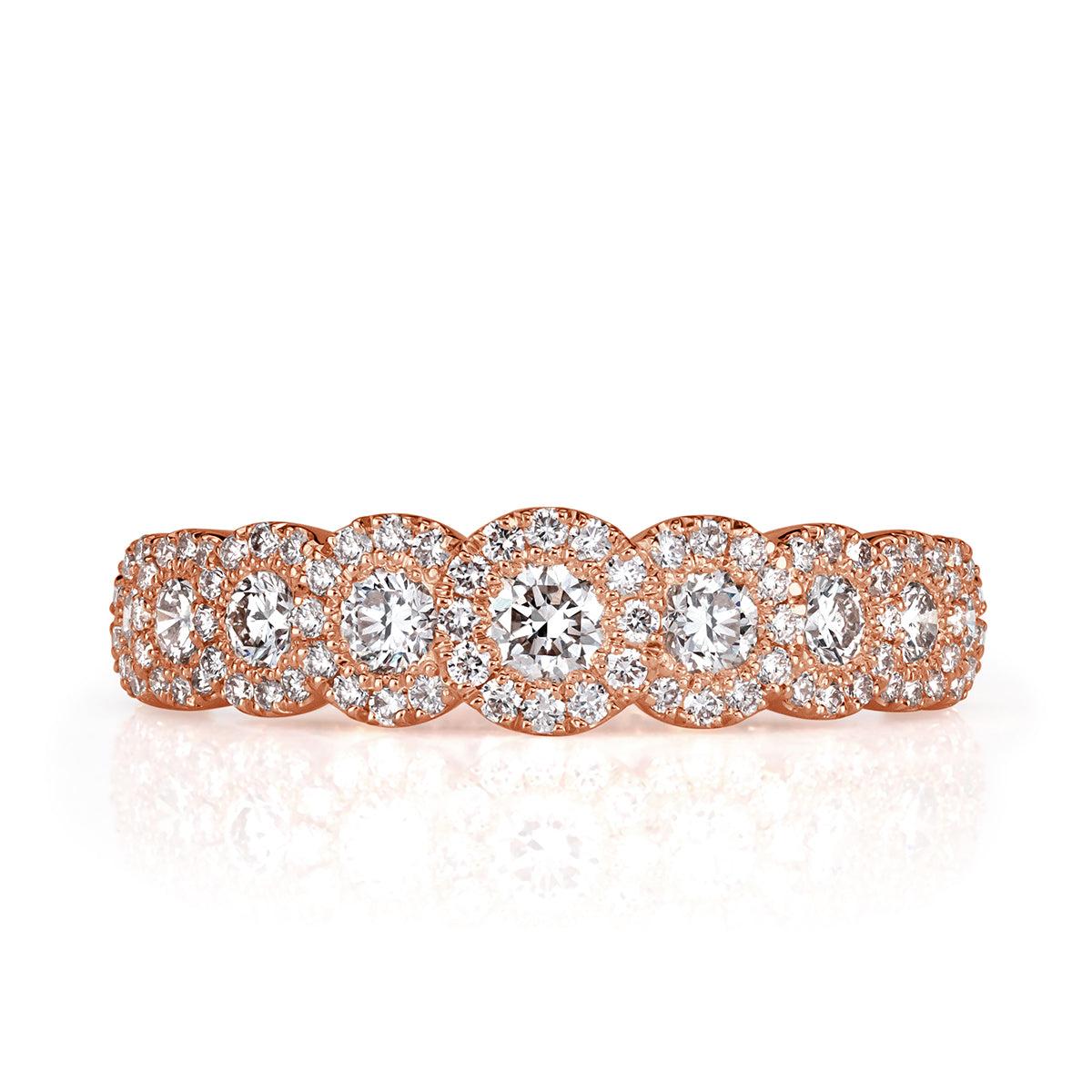 1.02ct Round Brilliant Cut Diamond Ring in 18k Rose Gold For Sale
