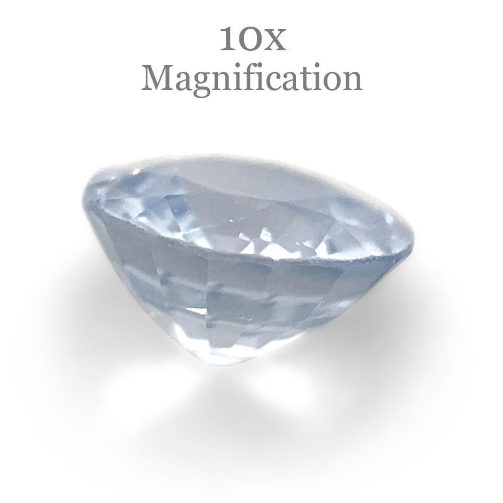 1.02ct Round Icy Blue Sapphire from Sri Lanka Unheated For Sale 6