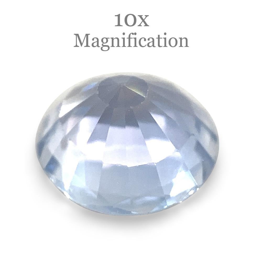 Brilliant Cut 1.02ct Round Icy Blue Sapphire from Sri Lanka Unheated For Sale