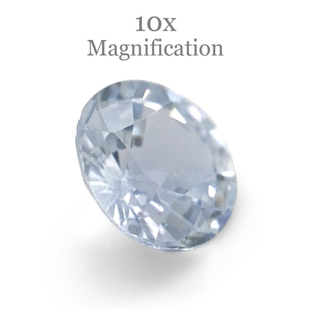 1.02ct Round Icy Blue Sapphire from Sri Lanka Unheated In New Condition For Sale In Toronto, Ontario