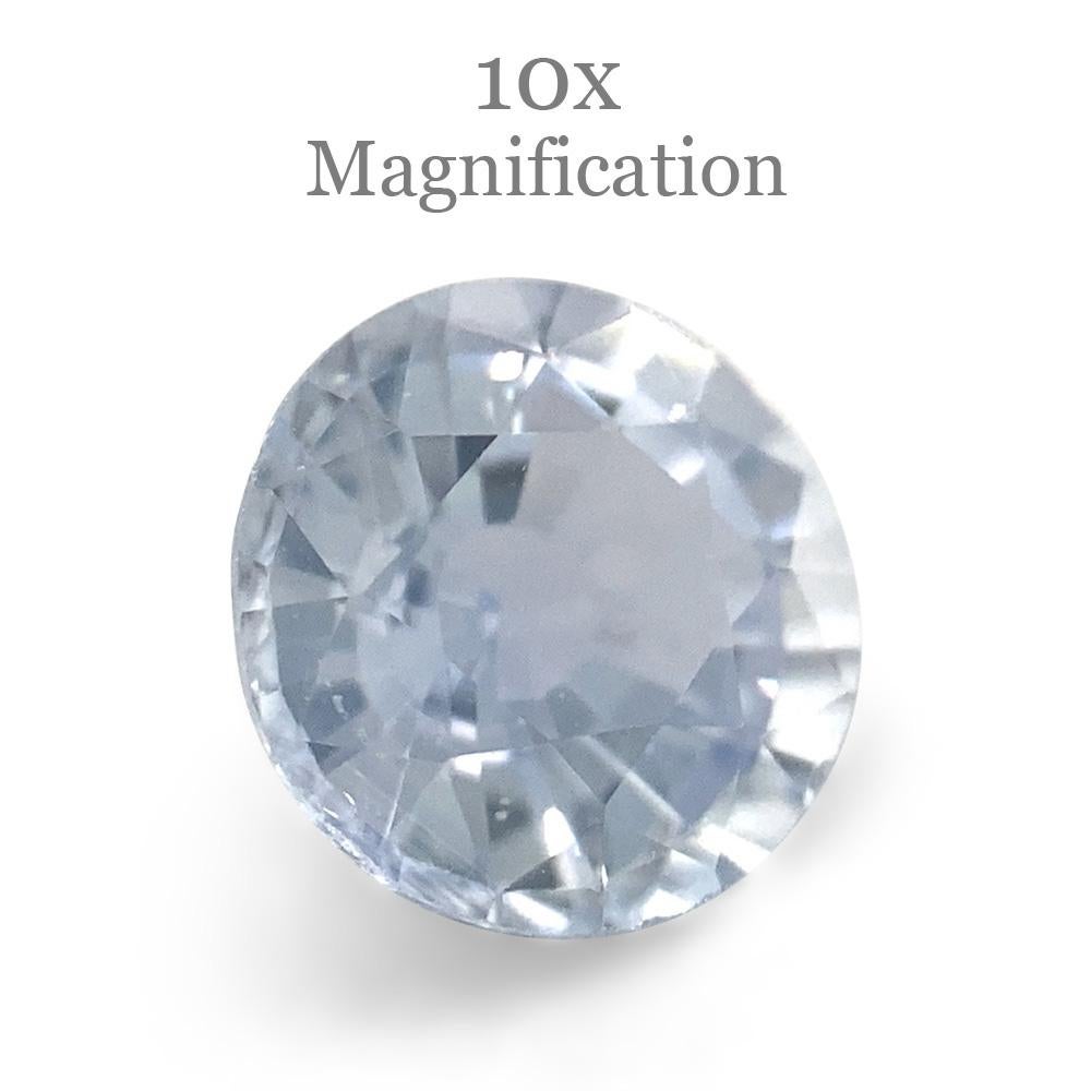 Women's or Men's 1.02ct Round Icy Blue Sapphire from Sri Lanka Unheated For Sale