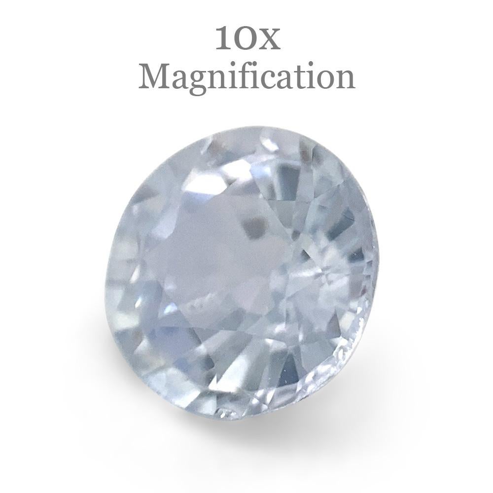 1.02ct Round Icy Blue Sapphire from Sri Lanka Unheated For Sale 3