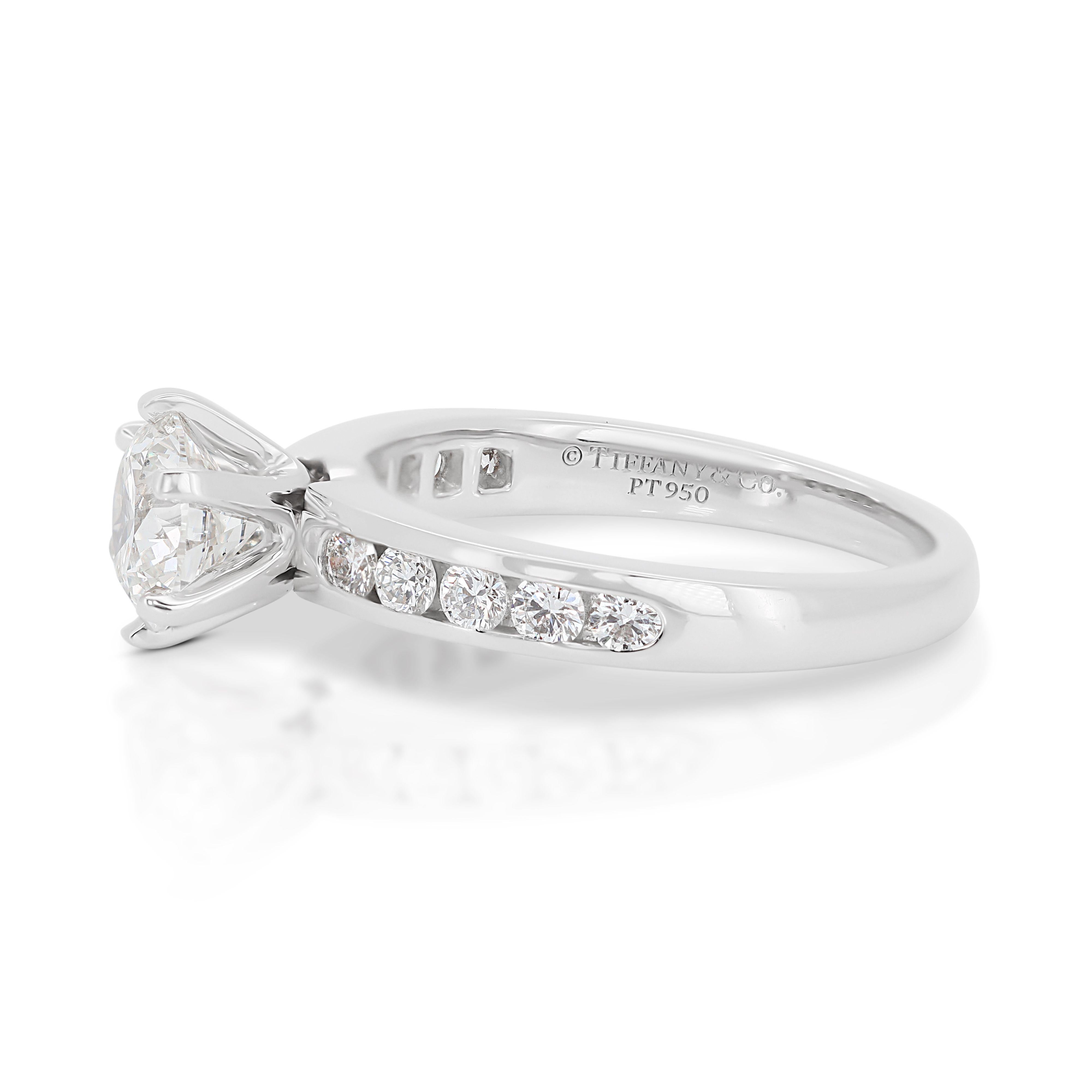 1.02ct Tiffany & Co. Diamond Ring with Sparkling Halo For Sale 2