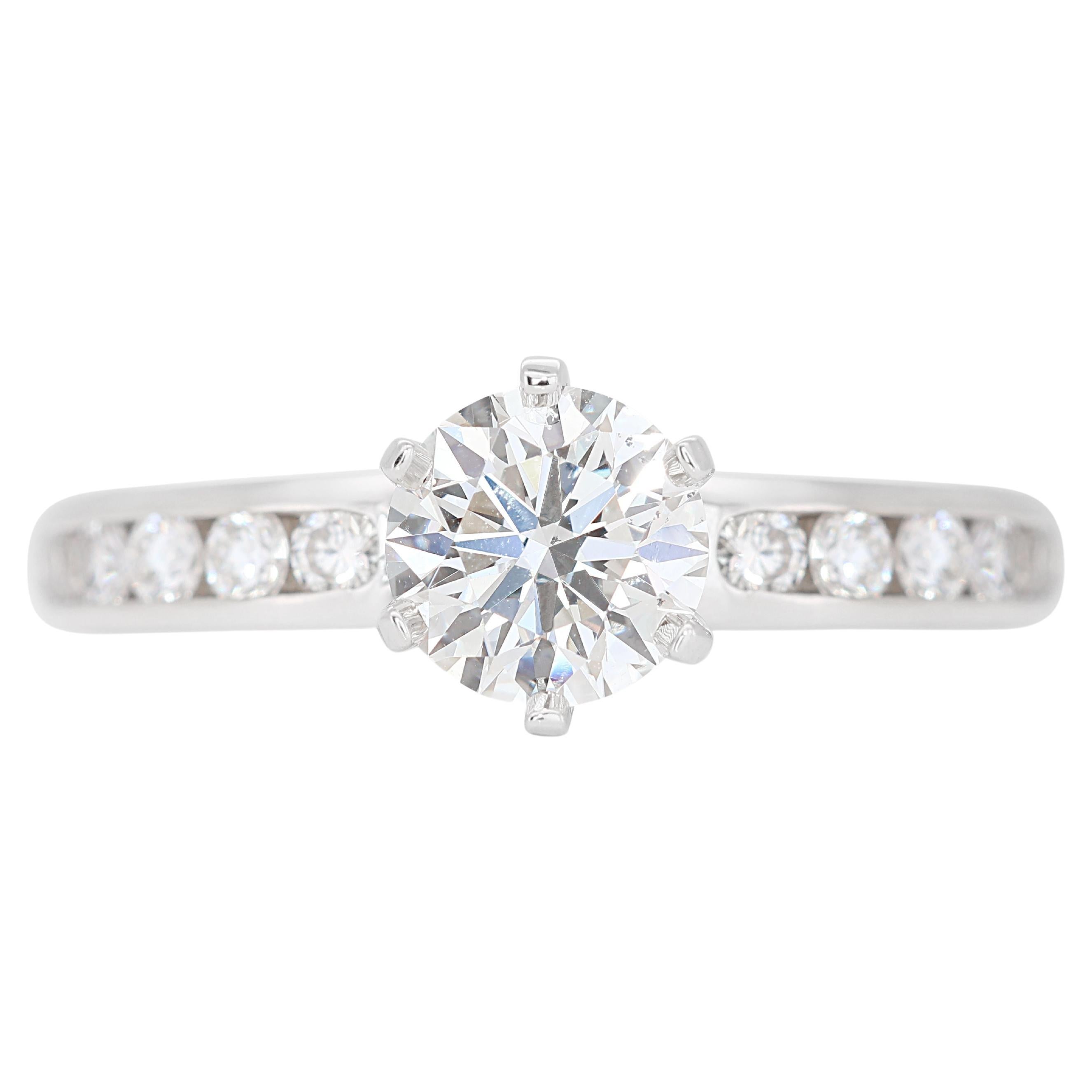 1.02ct Tiffany & Co. Diamond Ring with Sparkling Halo For Sale