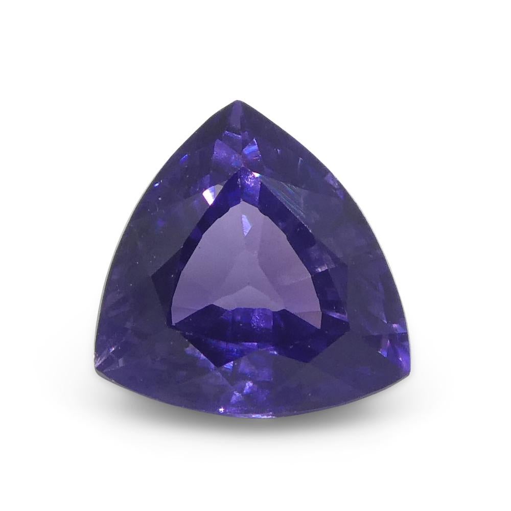 Trillion Cut 1.02ct Trillion Purple Sapphire from Madagascar Unheated For Sale