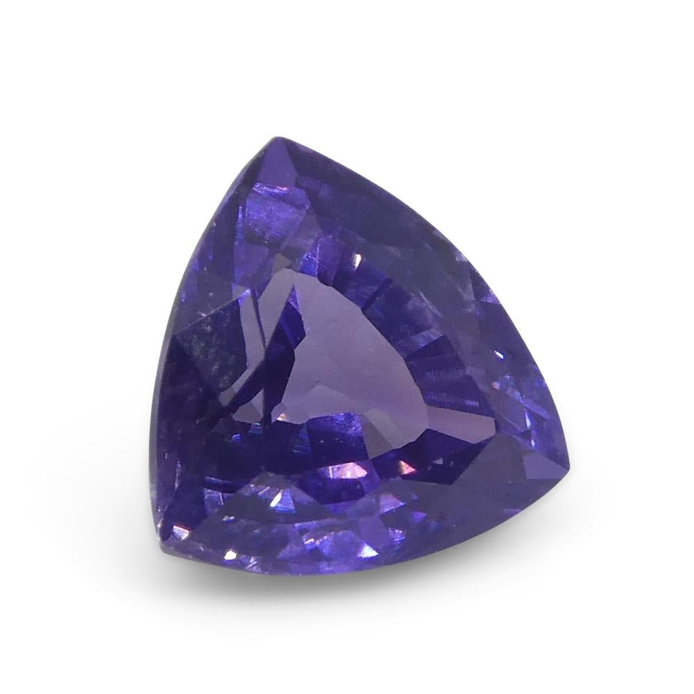 1.02ct Trillion Purple Sapphire from Madagascar Unheated For Sale 2