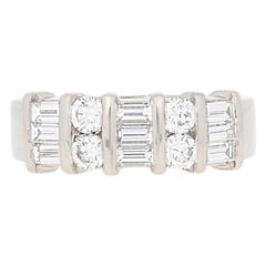 1.02ctw Baguette 
Round Brilliant Diamond Ring - 950 Platinum Size 7
