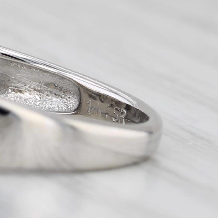 Bague de fiançailles en or blanc 14 carats avec grappe de diamants de 1,02 ctw, taille 5,5 en vente 2