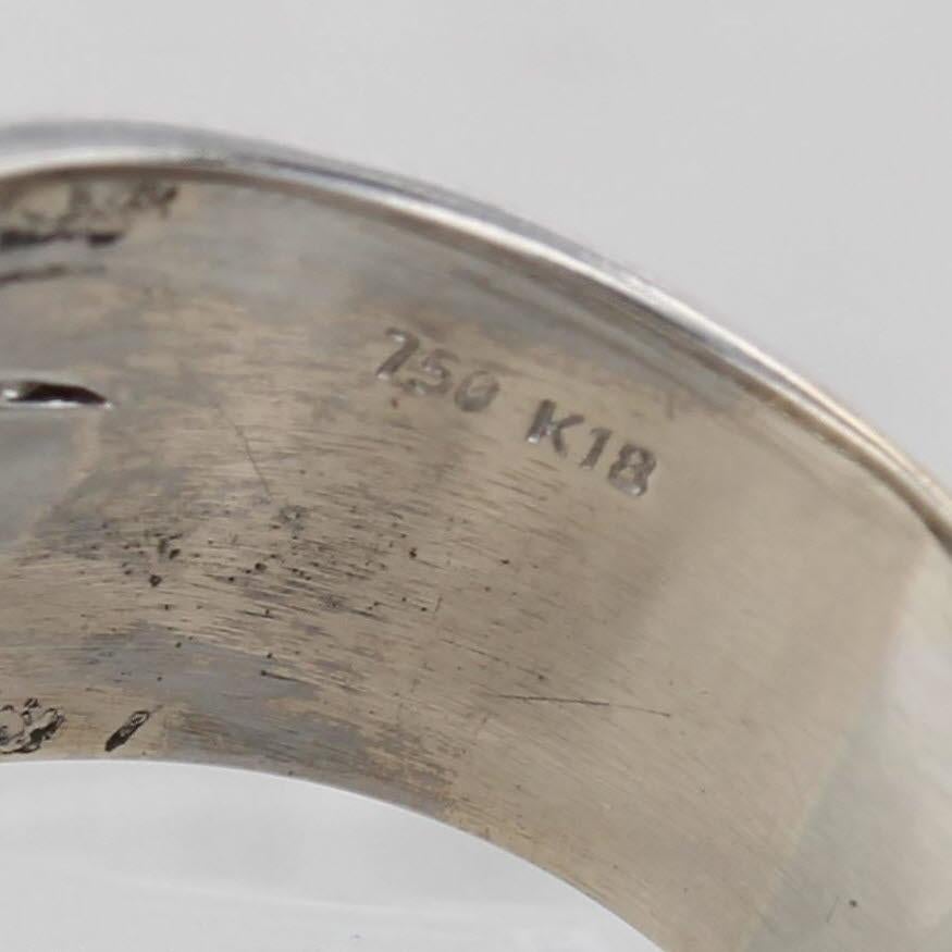 Anello a fascia multipla con diamanti da 1,02 ct. in oro bianco 18 carati misura 8 Cocktail in vendita 3