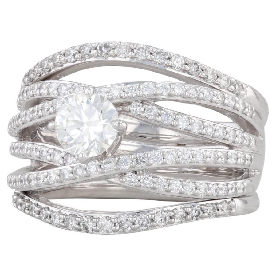 1.02ctw Diamond Ring 14k White Gold Size 6.5 Engagement Cocktail GIA Card