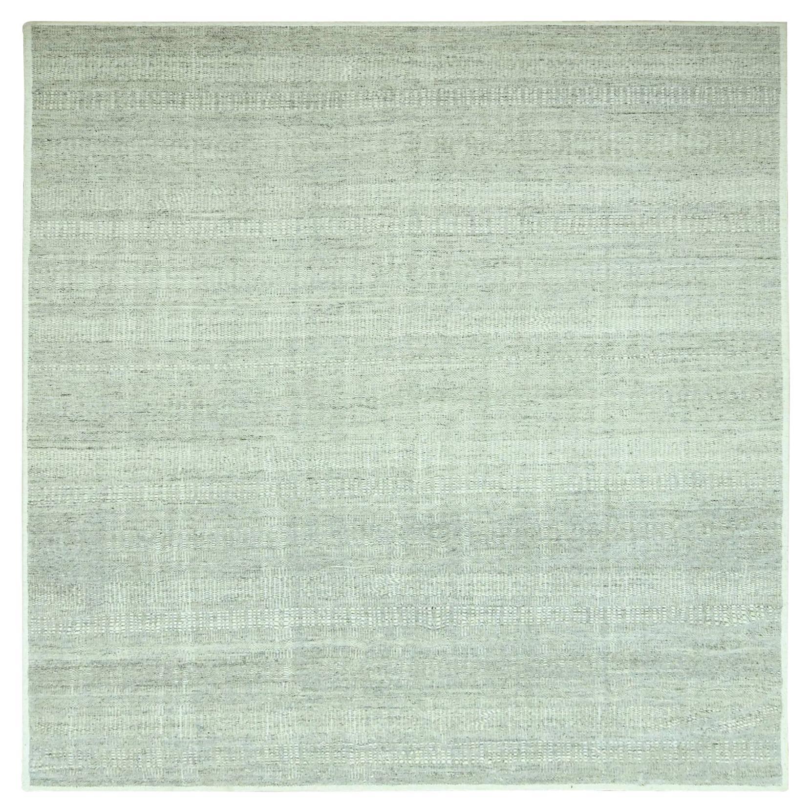 10
2 "x10
2" Grau Distressed und oxidiert Gras Design handgeknüpft Wolle Teppich