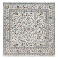 10
2 "x10
2" Avorio Nain con Design/One in lana e seta annodato a mano Tappeto Quadrato