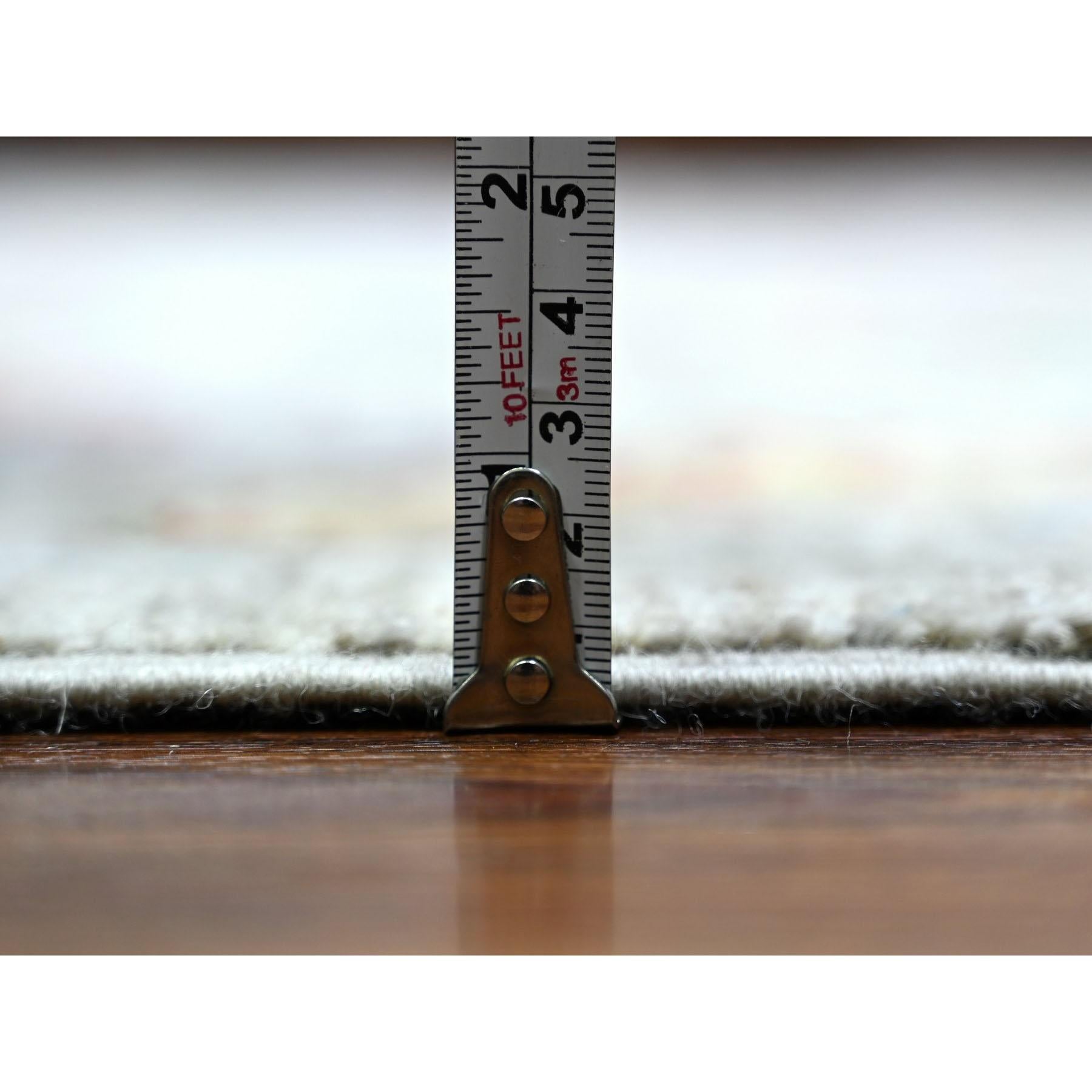 Tapis oriental noué à la main, couleur brun clair Peshawar, 10'2
