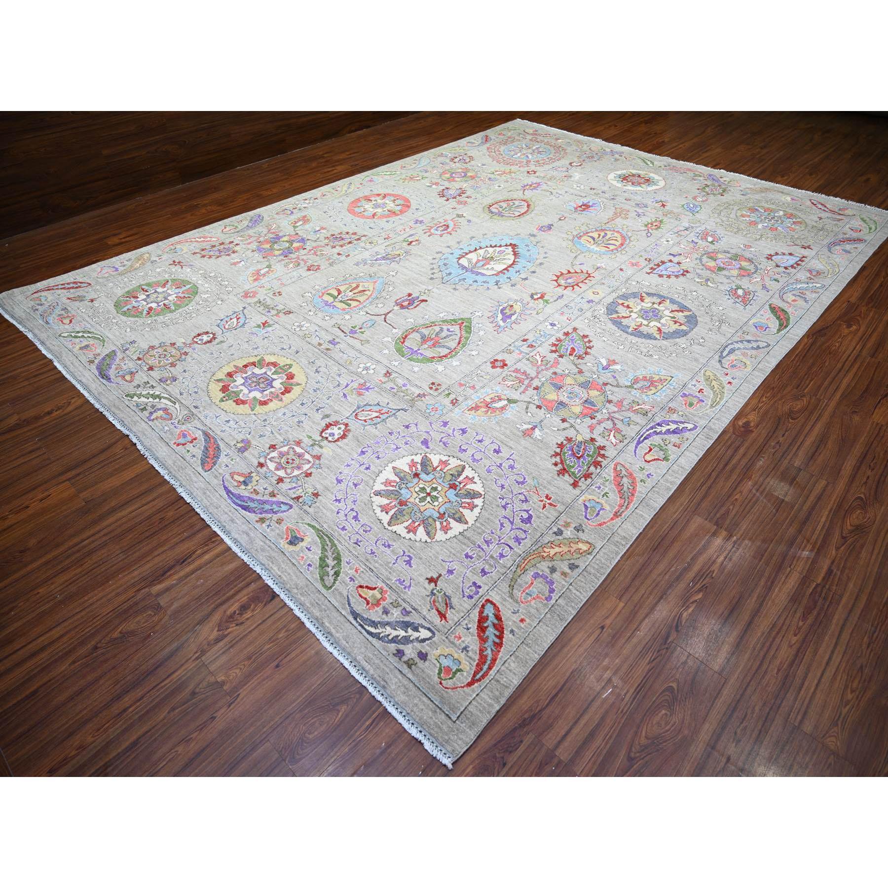 Afghan Tapis oriental noué à la main, couleur brun clair Peshawar, 10'2