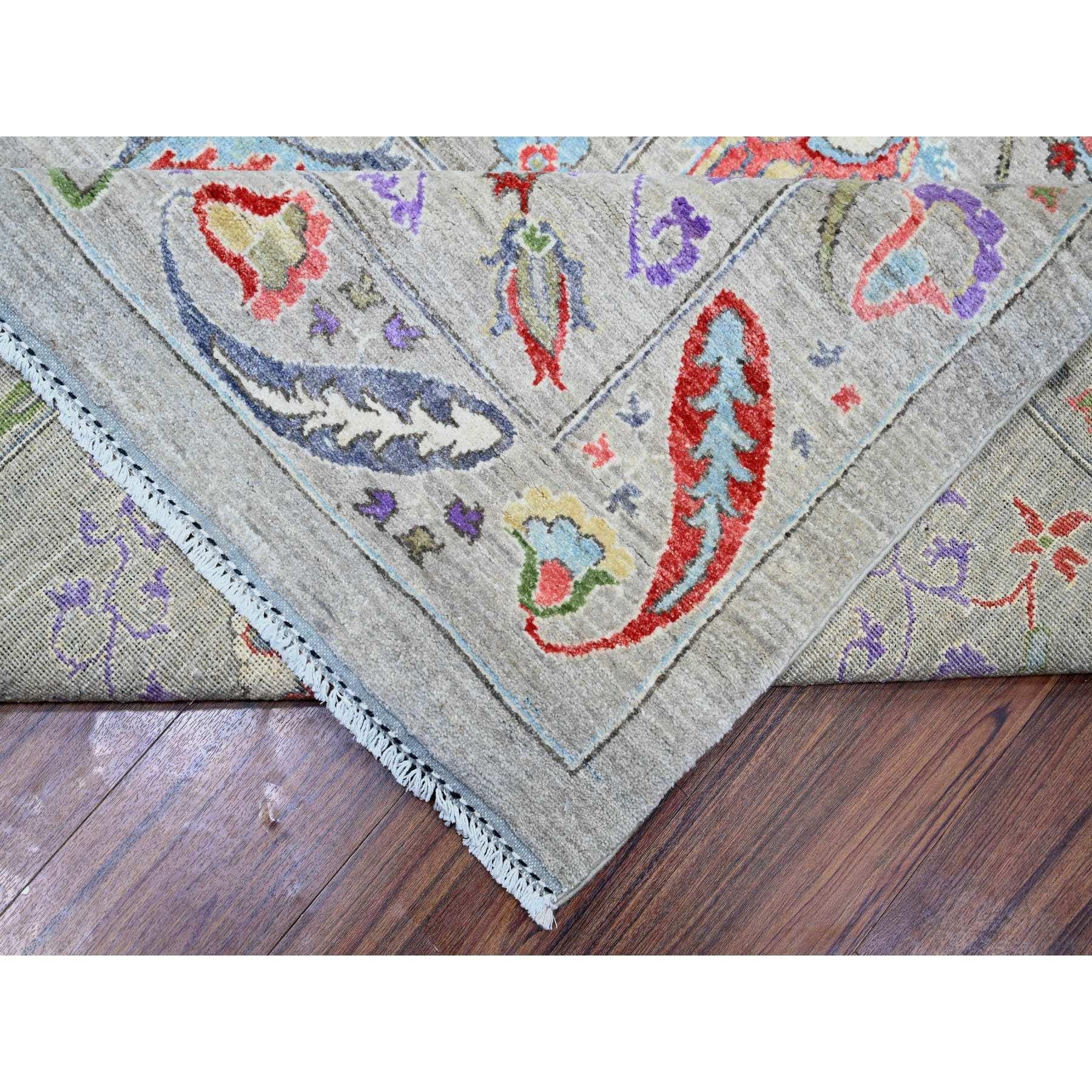 XXIe siècle et contemporain Tapis oriental noué à la main, couleur brun clair Peshawar, 10'2