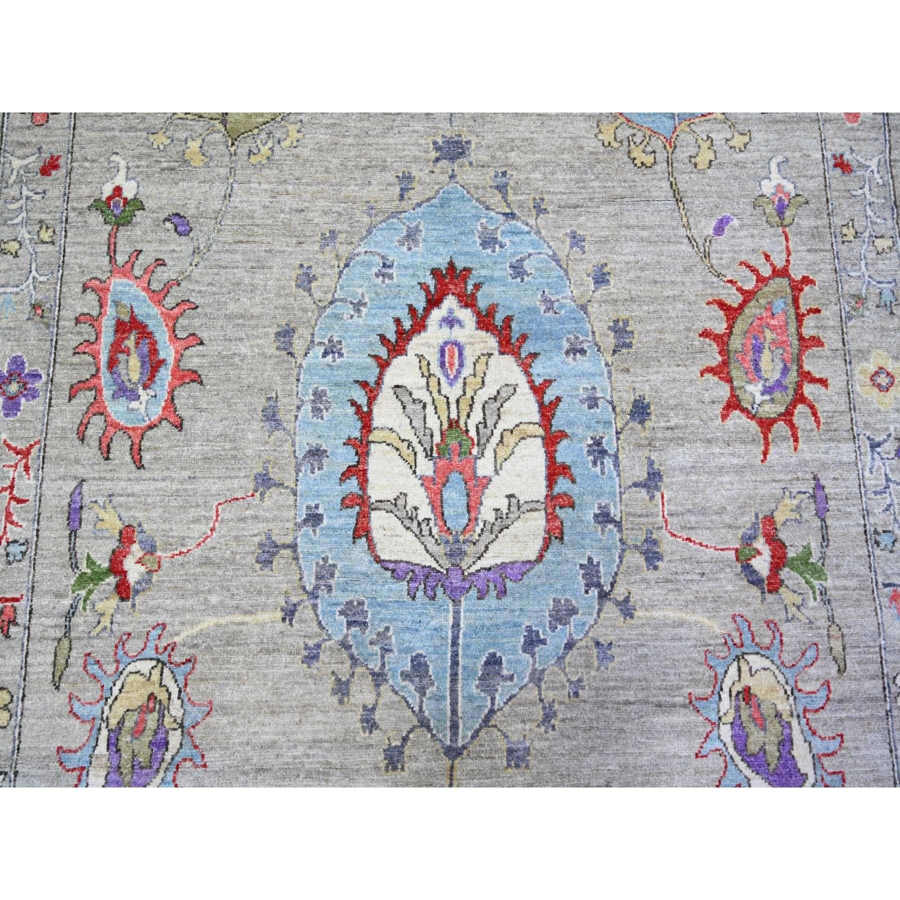 Tapis oriental noué à la main, couleur brun clair Peshawar, 10'2