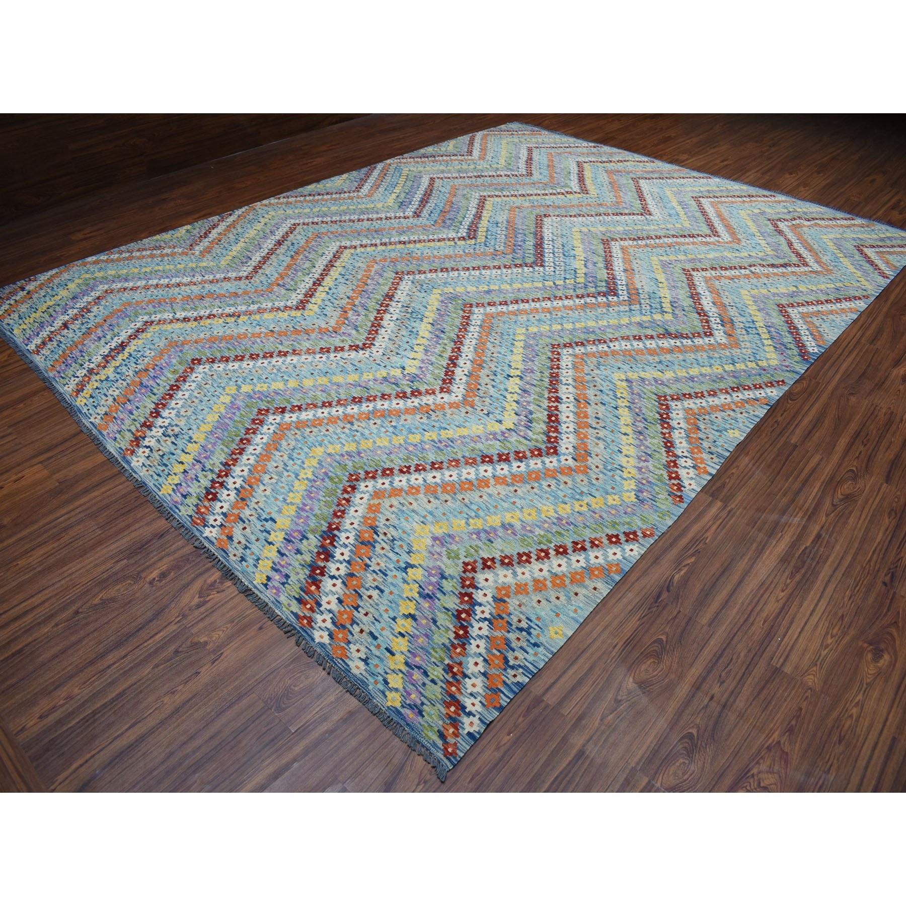 Annodato a mano Rug afghano colorato Rug & Kilim in pura lana intrecciata a mano in vendita
