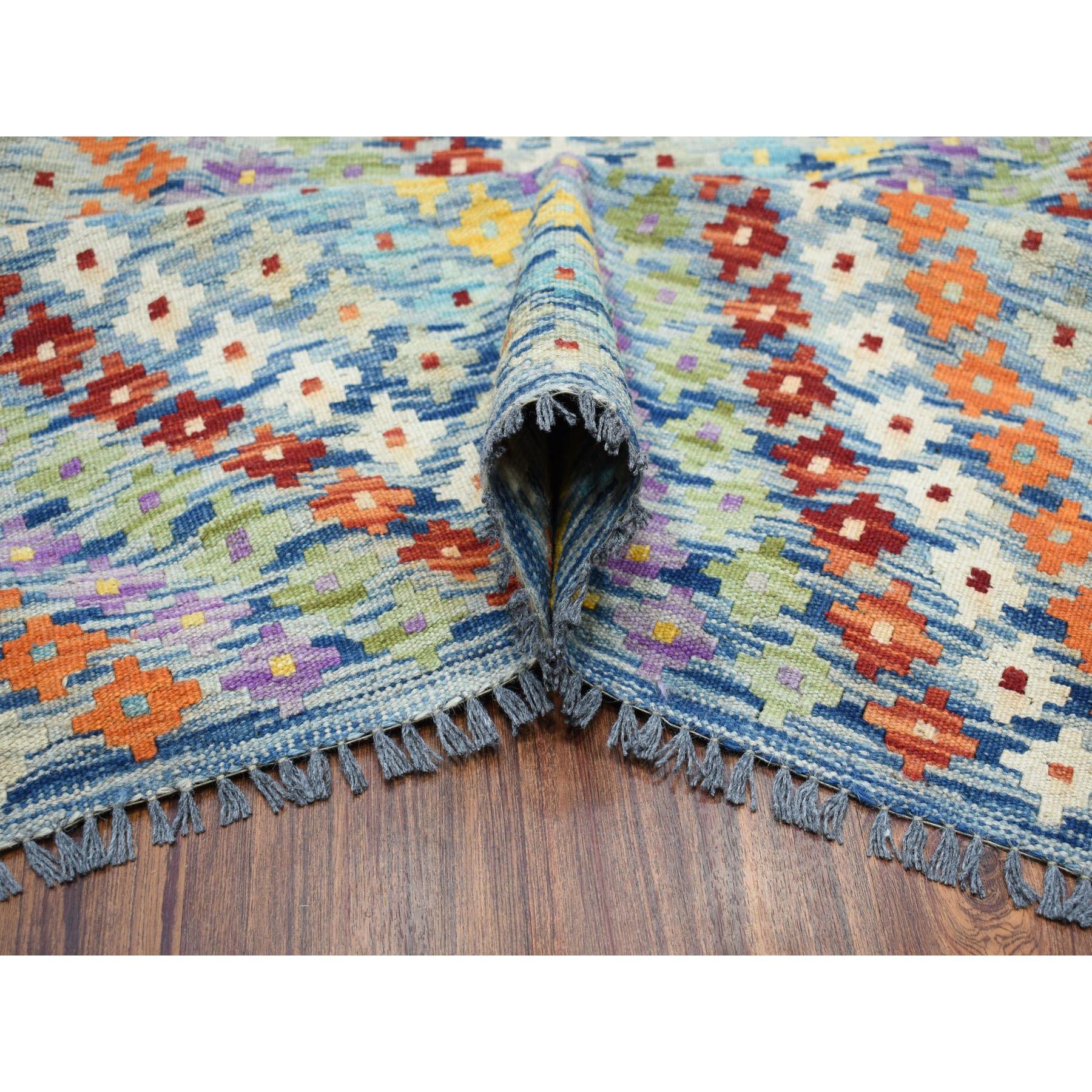 XXI secolo e contemporaneo Rug afghano colorato Rug & Kilim in pura lana intrecciata a mano in vendita