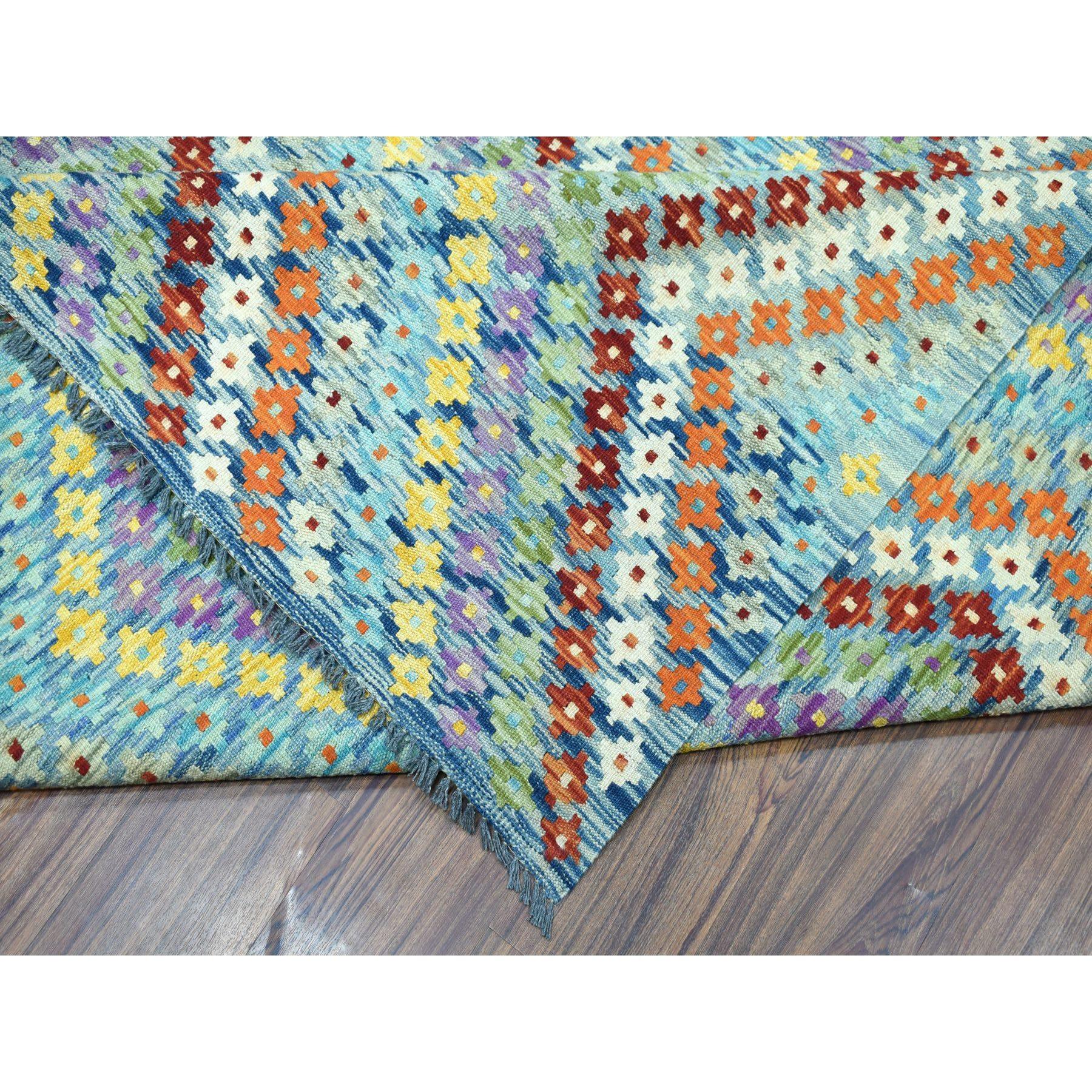 Lana Rug afghano colorato Rug & Kilim in pura lana intrecciata a mano in vendita