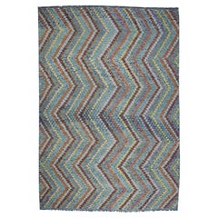 10
2 "x13
4" Bunter Afghanischer Kilim Reine Wolle Handgewebter Orientteppich