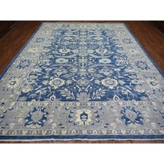 10'2"x13'6" Denim Blue, Afghan Wool Hand Knotted, Fine Peshawar Oriental Rug