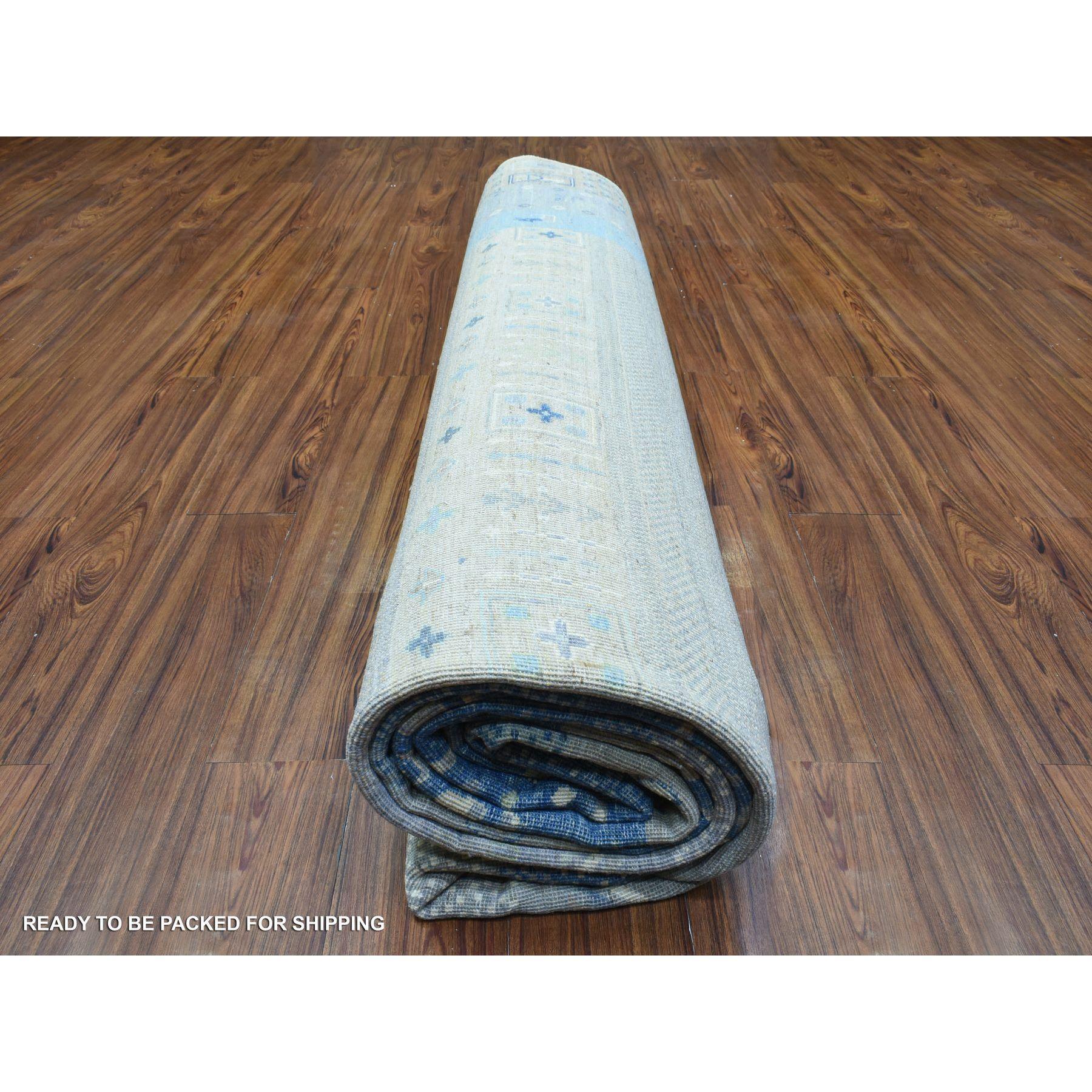 Tapis oriental noué à la main bleu afghan Kashkuli Gabbeh Design 10'2