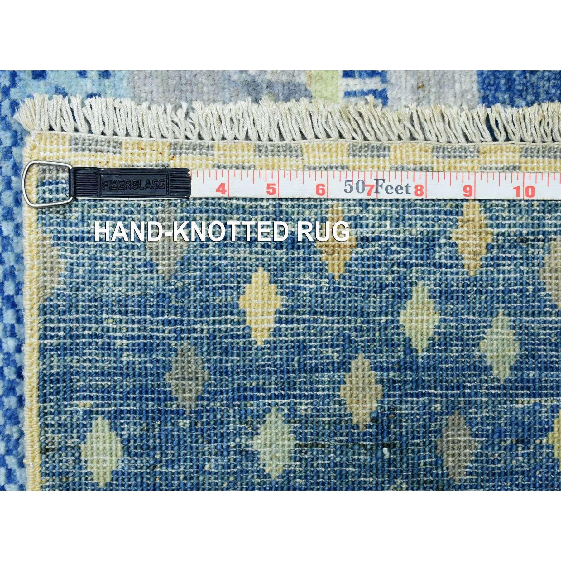 Tapis oriental noué à la main bleu afghan Kashkuli Gabbeh Design 10'2