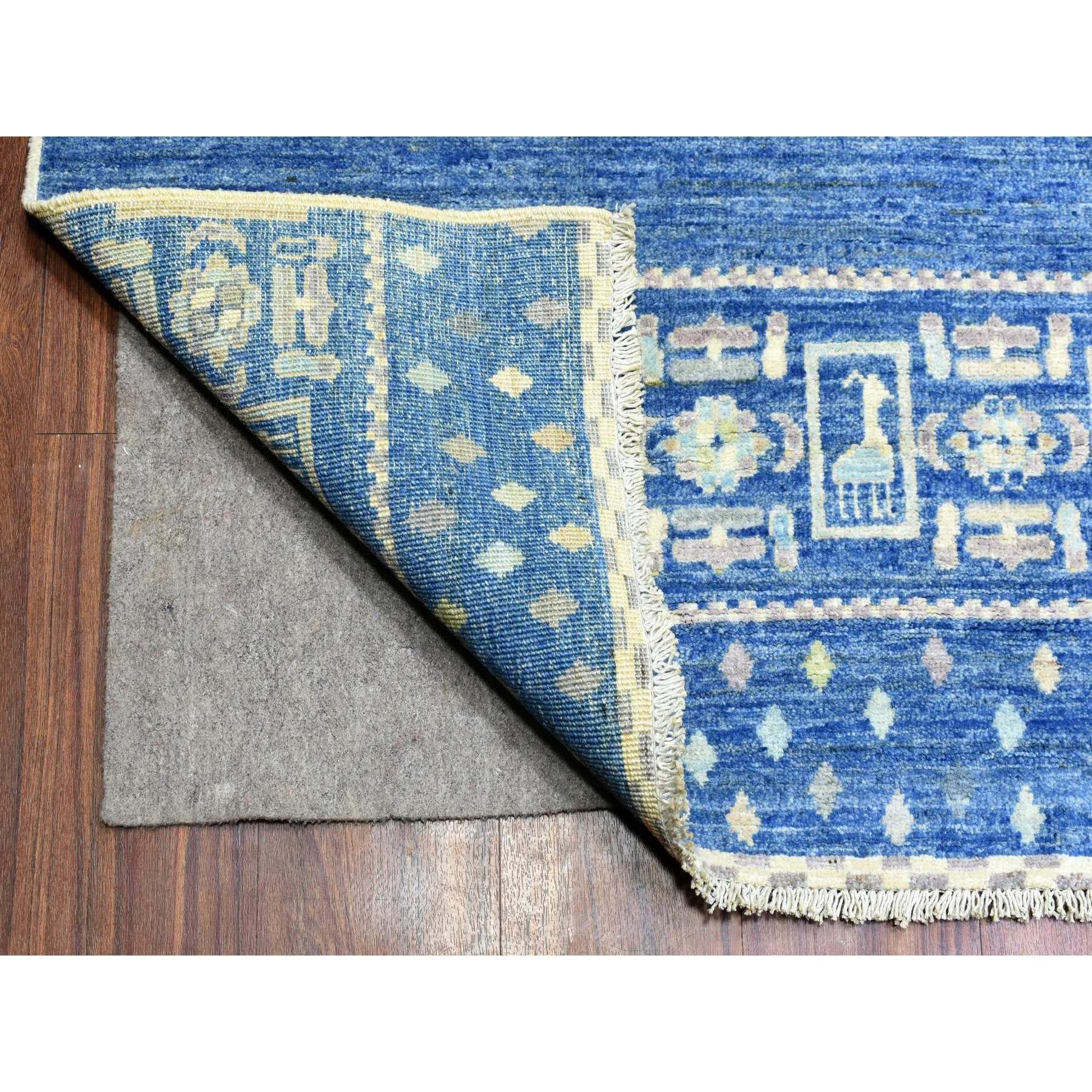Noué à la main Tapis oriental noué à la main bleu afghan Kashkuli Gabbeh Design 10'2