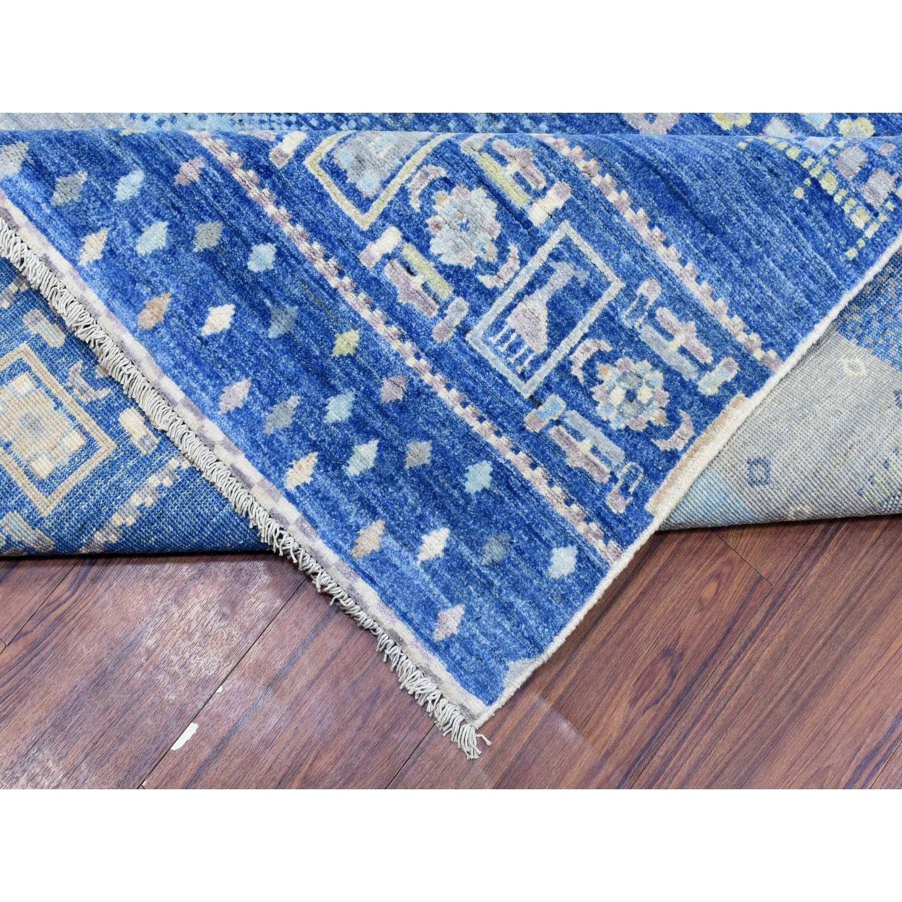 XXIe siècle et contemporain Tapis oriental noué à la main bleu afghan Kashkuli Gabbeh Design 10'2