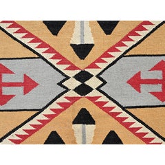 10'2"x13'9" Brown 100% Wool Hand Woven American Indian Southwest Design Rug