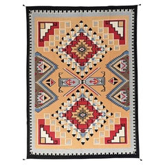 10
2"x13
9" Brown 100% Wool Hand Woven American Indian Southwest Design Rug