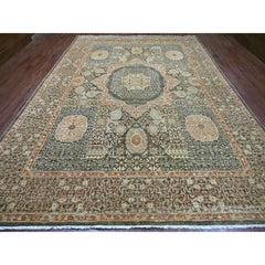10'2"x13'9" Brown 14th Century Mamluk Dynasty Pattern Hand Knotted Pure Wool Rug