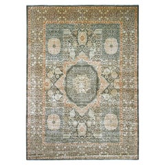 10'2"x13'9" Brown 14th Century Mamluk Dynasty Pattern Hand Knotted Pure Wool Rug