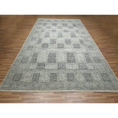 10'2 "x14' Beige Ancient Persian Garden Design Tone on Tone Rugs en laine noués à la main