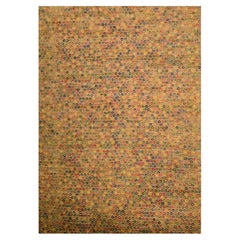 10'2"x14' Golden Yellow THE BUTTONS Wool and Sari Silk Hand Knotted Oriental Rug