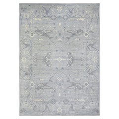 10
2"x14
Gray Afghan Oushak Flowing Open Design Hand Knotted Wool Oriental Rug