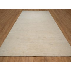 10'2"x14' Ivory Modern Plain Design Lori Buft Gabbeh Hand Knotted Pure Wool Rug