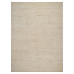 10'2"x14' Ivory Modern Plain Design Lori Buft Gabbeh Hand Knotted Pure Wool Rug