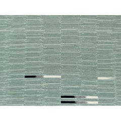 10'2"x14' Hellgrüner handgewebter Teppich aus Kelim-Wolle in Flachgewebe-Design mit Nomadic-Streifen