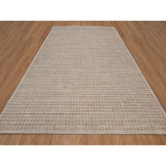 10'2"x14' Sand Brown Modern Plain Decor Box Design Loomed Knotted Soft Wool Rug