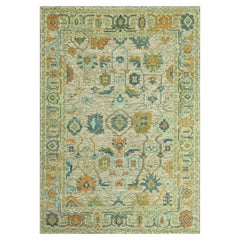 10'2"x14'2" Tan Brown Hand Knotted Oushak Design Oxidized & Distressted Wool Rug