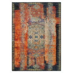 10'2"x14'3" Rust Red Ancient Ottoman Erased Design Hand Knotted Wool Rug