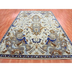 10'2"x14'4" Ivory Zoroastrian Ispahan Inspired Hand Knotted 100% Wool Oriental